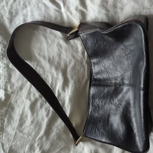 Deep brown faux leather purse